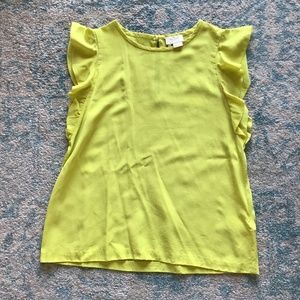 Lime Milly top with ruffle sleeve